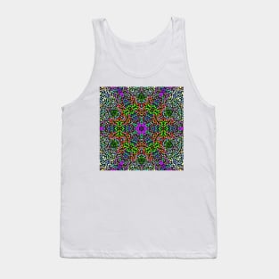 Dot Mandala Flower ''''''''''''''purple Green and Orange Tank Top